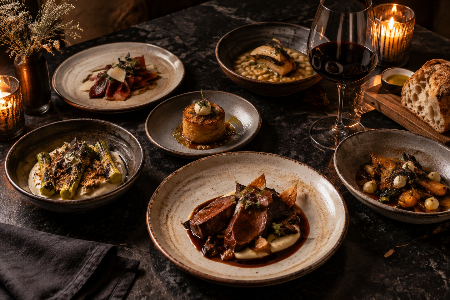 Platos del menú degustación
